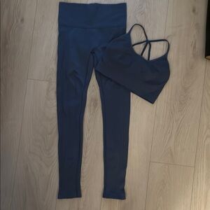 Alala Dusty Blue Leggings and Sports Bra Set